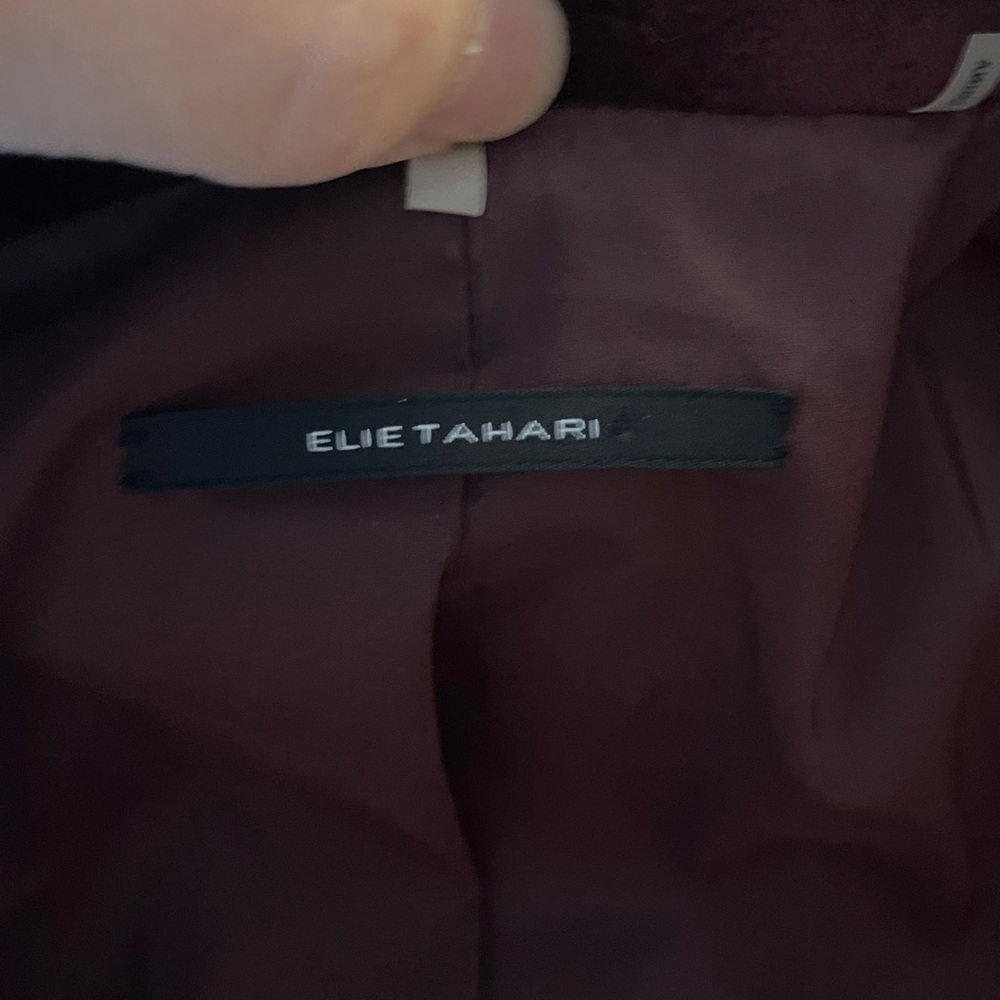 ELIE TAHARI Slate BurgundyRed Velvet Alena Woman’s Jacket Long Sleeve - Picture 8 of 10